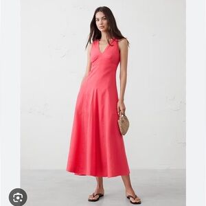 Banana Republic Linen-Blend Seamed Midi Dress